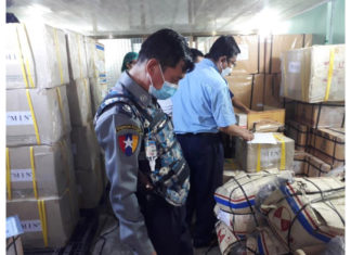 양곤지역 매점매석에 대한 의약품 창고 단속