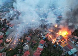 미얀마 친주 공격 심화, 국가관리위원회 부인 친주 방화