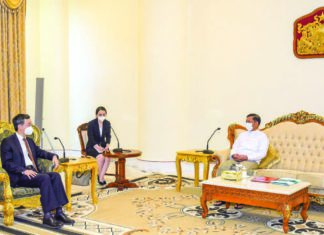 민아웅흘라잉 위원장, 중국 특사 접견 중국 특사 미얀마 방문