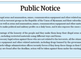 미얀마 불법무기 자진 신고 기간 미얀마 불법무기 자진신고