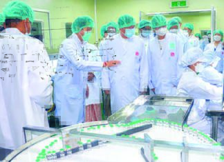 미얀마산 코로나19 백신 Myancopharm 생산 가동식 개최 미얀마산 코로나19 백신 생산 가동