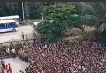 미얀마 노조, 봉제공장에서 노동법 위반이 많다고 주장 양곤 봉제공장 시위