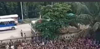 양곤 봉제공장 최대 19곳 폐쇄 가능성…노동자 5만명 이상 고용 위기 양곤 봉제공장 시위
