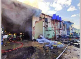 띨라와 경제특구 공장 화재 발생 XINFA Textile 공장 화재