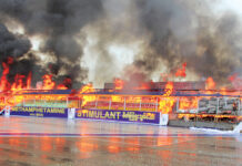 미얀마 마약 소각 행사 개최, 참석한 일부 학생들 기절 입원 미얀마 마약 소각 행사