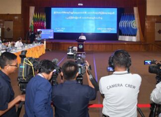 미얀마 공보부 기자회견 개최, 국제 금융 제재 조치 강화에 대한 맹비난 미얀마 국가관리위원회 2023년 22차 기자회견 개최