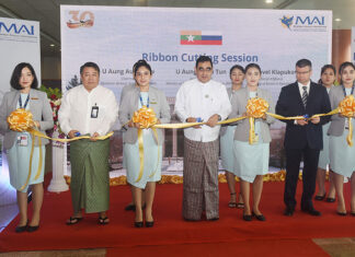 미얀마-러시아 노선 취항식 개최 미얀마-러시아 노선 취항식