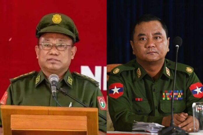 Kachin Independance Army 대변인 Naw Bu(좌), 국가관리위원회 대변인 Zaw Min Tun(우)