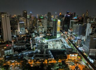 미얀마의 지속적인 사업 운영 대안, 태국 법인 설립 aerial view of city buildings during night time
