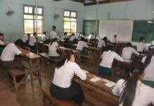 미얀마 대학수능평가 재시험 수험생들 특별 지원