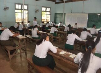 미얀마 대학수능평가 재시험 수험생들 특별 지원