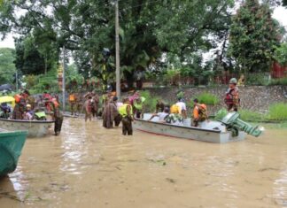 미얀마 꺼친 및 라카인 홍수 피해… 수만 명 대피 및 심각한 피해 발생