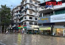 폭우로 양곤 주요 타운십 곳곳 ‘침수 사태’…미얀마 플라자 지하주차장 침수