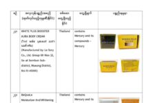 미얀마, FDA가 29종의 위험 화장품 사용 경고…수입 및 판매 업체에 강력 조치 예고