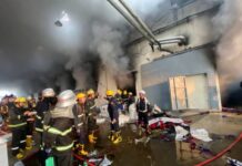 양곤 Shwepyitha 타운십 봉제공장 대형 화재, 13시간 만에 진압…노동자 2명 사망