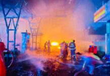 양곤 다곤북부 타운십 주유소에서 차량 화재…13대 소방차 긴급 진압